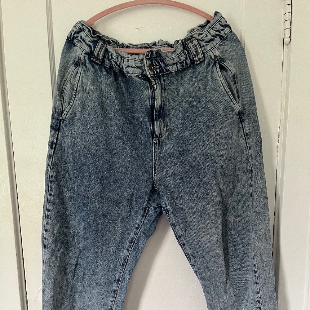 Zara baggy paperbag high rise jean